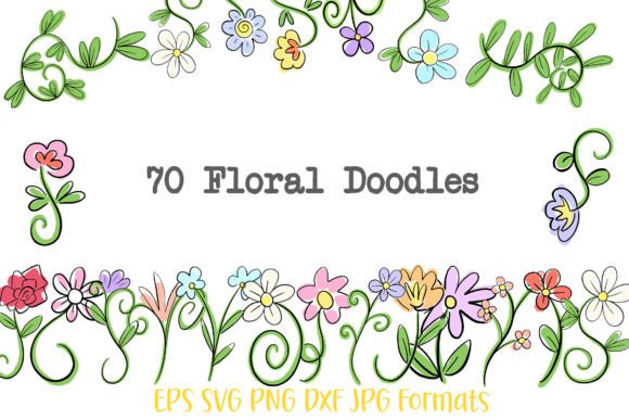 70 Floral Line Art Illustrations Flowers for Graphics