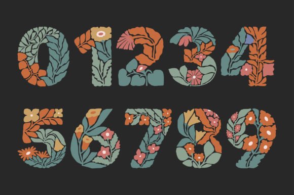 Boho Floral Retro Number Illustration Graphics and Freebies Review