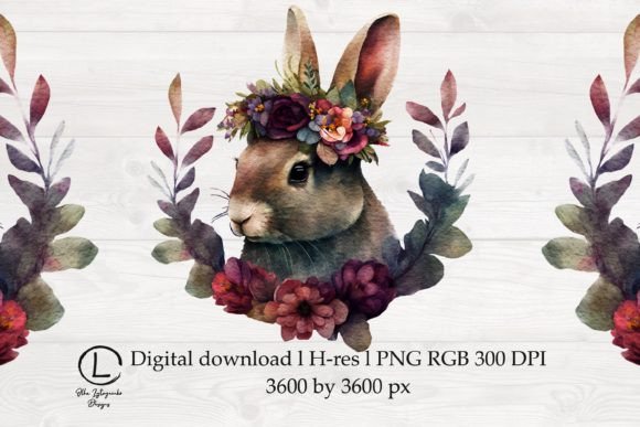 Bunny with Magenta Floral Crown: A Designer's Review of Graphics and Illustrations
