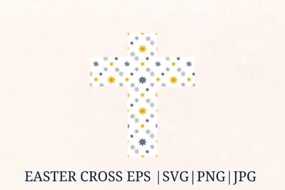Floral Easter Cross SVG PNG Graphics & Illustrations Review