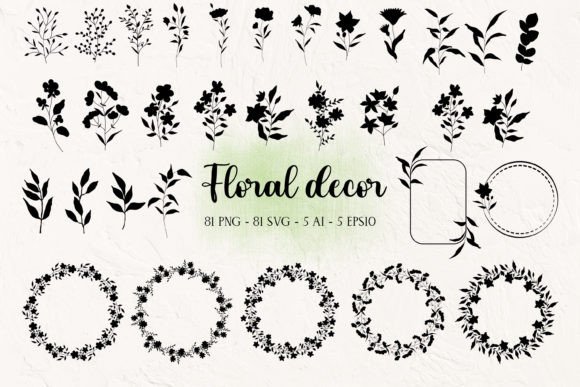 Floral Frames, Flowers and Wreaths Graphics for Real Crafts