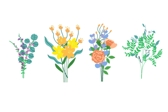 Floral Illustration Flower Branch for Modern Graphics