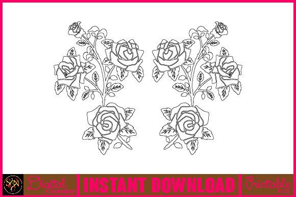 Floral Line Art Flower SVG Elements-22 for Graphics and Illustrations