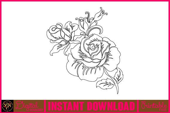 Floral Line Art Flower SVG Elements-3 Graphics Freebies Review
