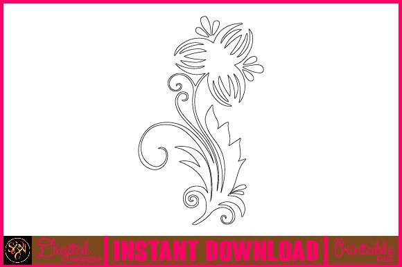 Floral Line Art Flower SVG Elements 40 Graphics Freebies
