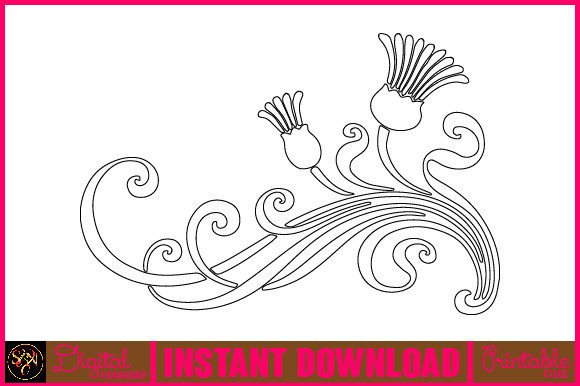 Floral Line Art Flower SVG Elements 46 for Graphics and Illustrations