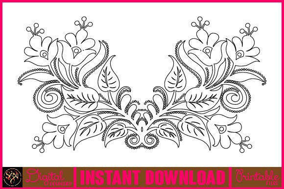 Floral Line Art Flower SVG Elements-7 for Graphics and Illustrations
