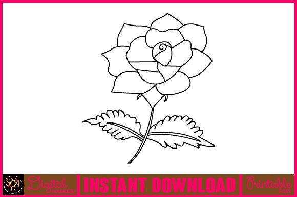 Floral Line Art Flower SVG Elements 74 for Graphics and Illustrations