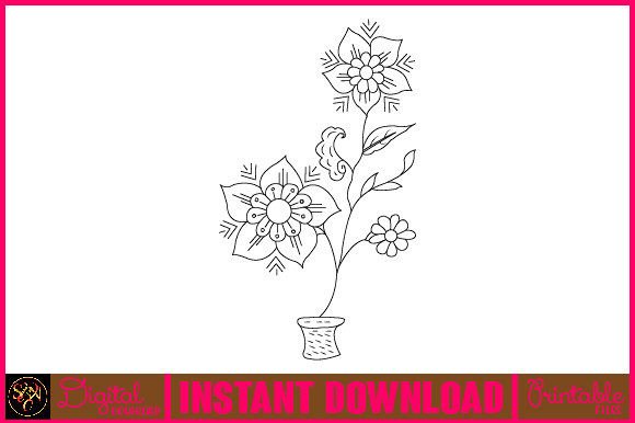 Floral Line Art Flower SVG Elements 82 Review