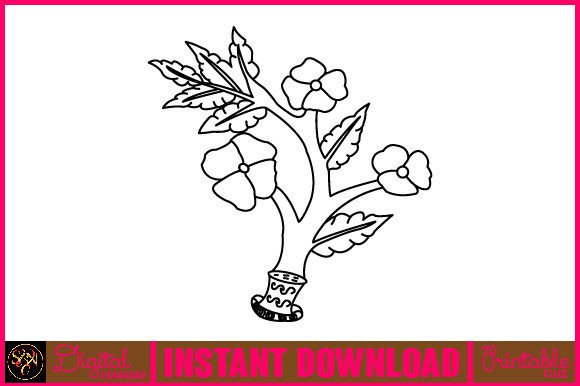 Floral Line Art Flower SVG Elements 92 Graphics and Illustrations Review