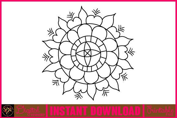 Floral Line Art Flower SVG Elements 99 Graphics Freebies