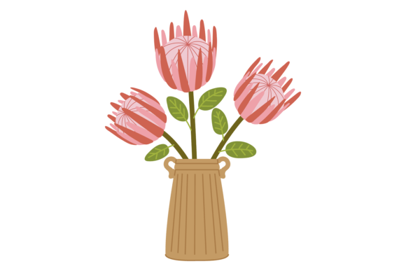 Flowers in Vase Icon. Decorative Floral Review