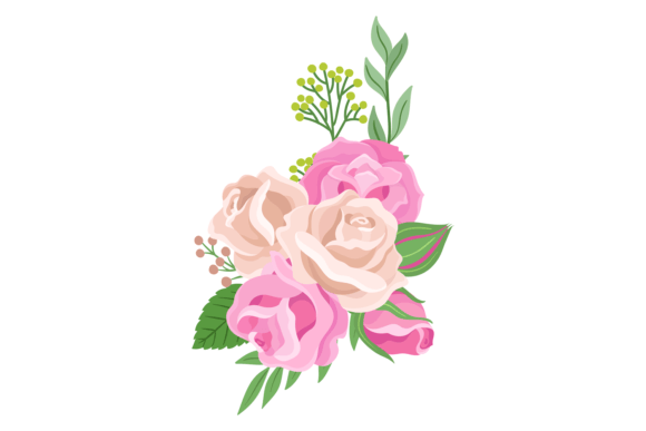 Pastel Rose Composition Graphics and Illustrations Review