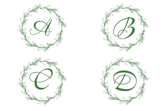 Set Monogram Floral Flower Design: Graphics & Illustrations for Local Brands