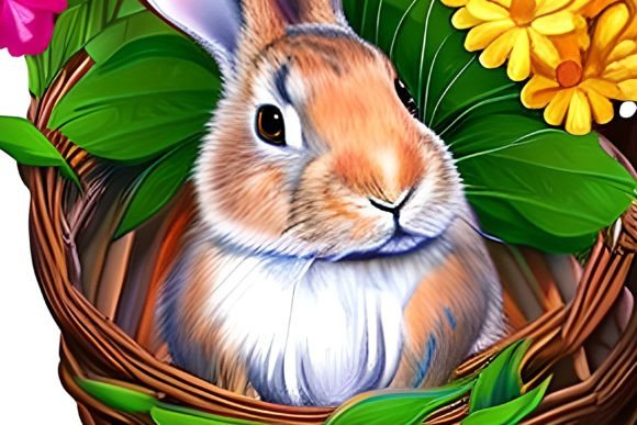 Watercolor Bunny in Floral Basket 5 Review
